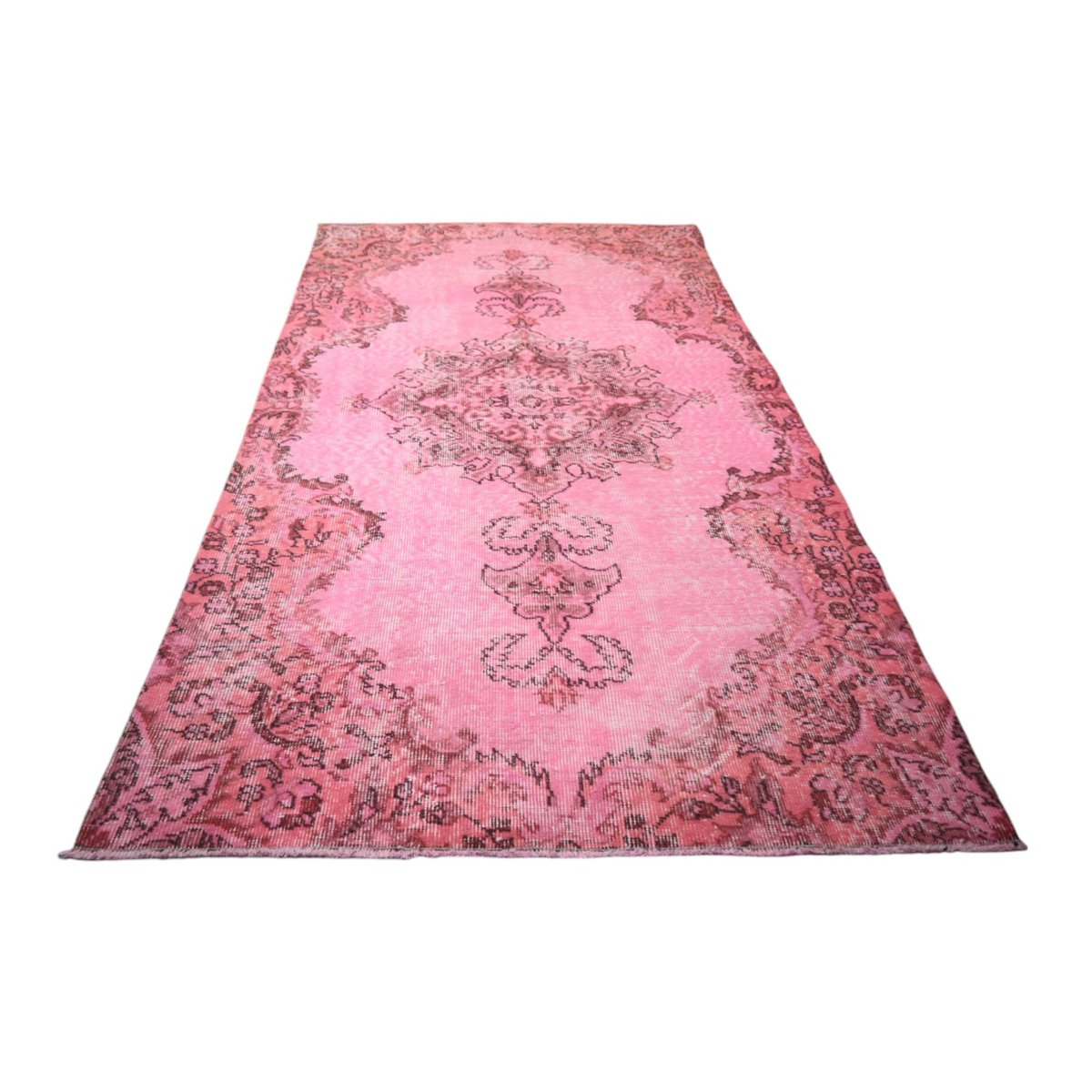 Roze vintage vloerkleed - 208x117 cm - HANDGEMAAKT