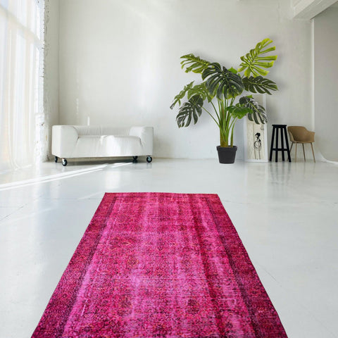 Roze vintage vloerkleed - 257x155 cm - HANDGEMAAKT