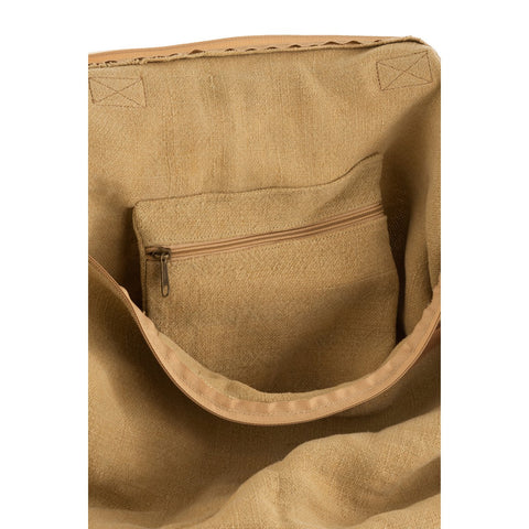 J-Line Strandtas Gewassen Jute Beige