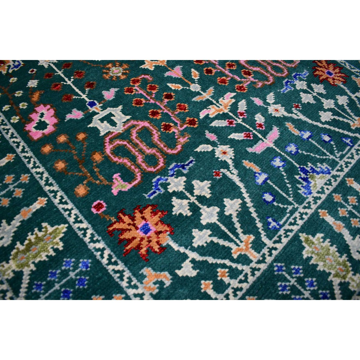 Groen Azeri vloerkleed - 195x128 cm - HANDGEMAAKT