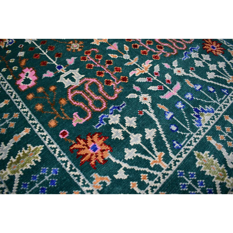 Groen Azeri vloerkleed - 195x128 cm - HANDGEMAAKT