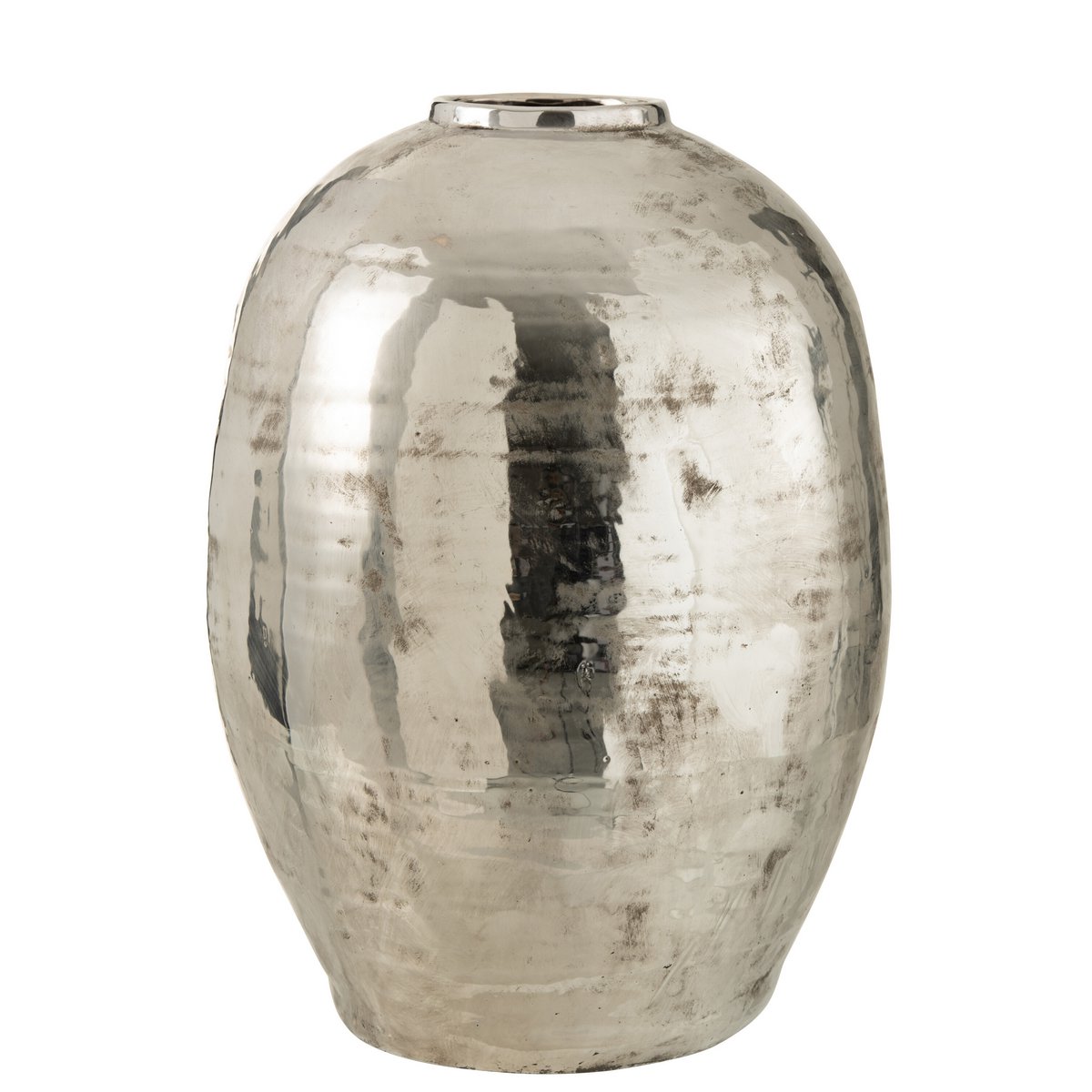J-Line vaas Rond Arya - metaal - zilver - 57.00 cm hoog