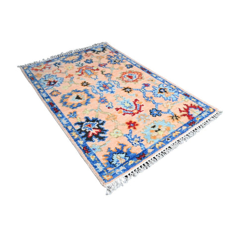 Roze Azeri vloerkleed - 94x66 cm - HANDGEMAAKT