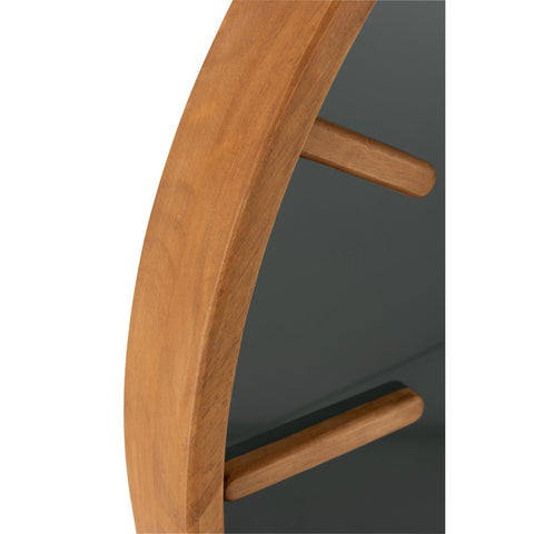 J-Line Rond klok - hout/ glas - bruin/ zwart - M - Ø 60 cm