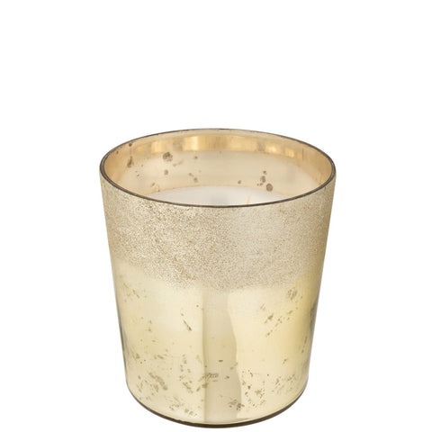 J-Line geurkaars Deluxe - glas - goud - L