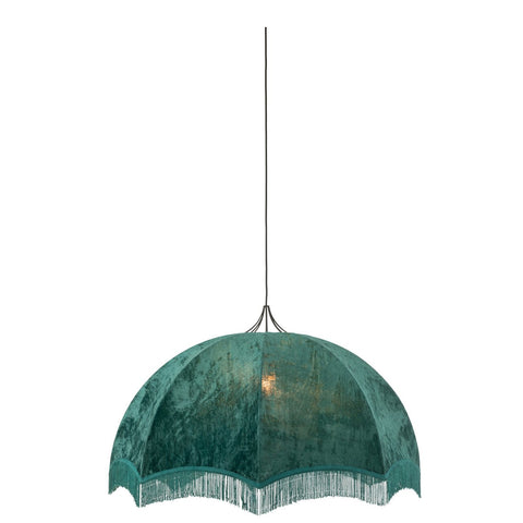 J-Line hanglamp - fluweel/metaal - petrol