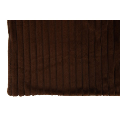 J-Line Plaid corduroy - polyester - chocolade - 180 x 130 cm