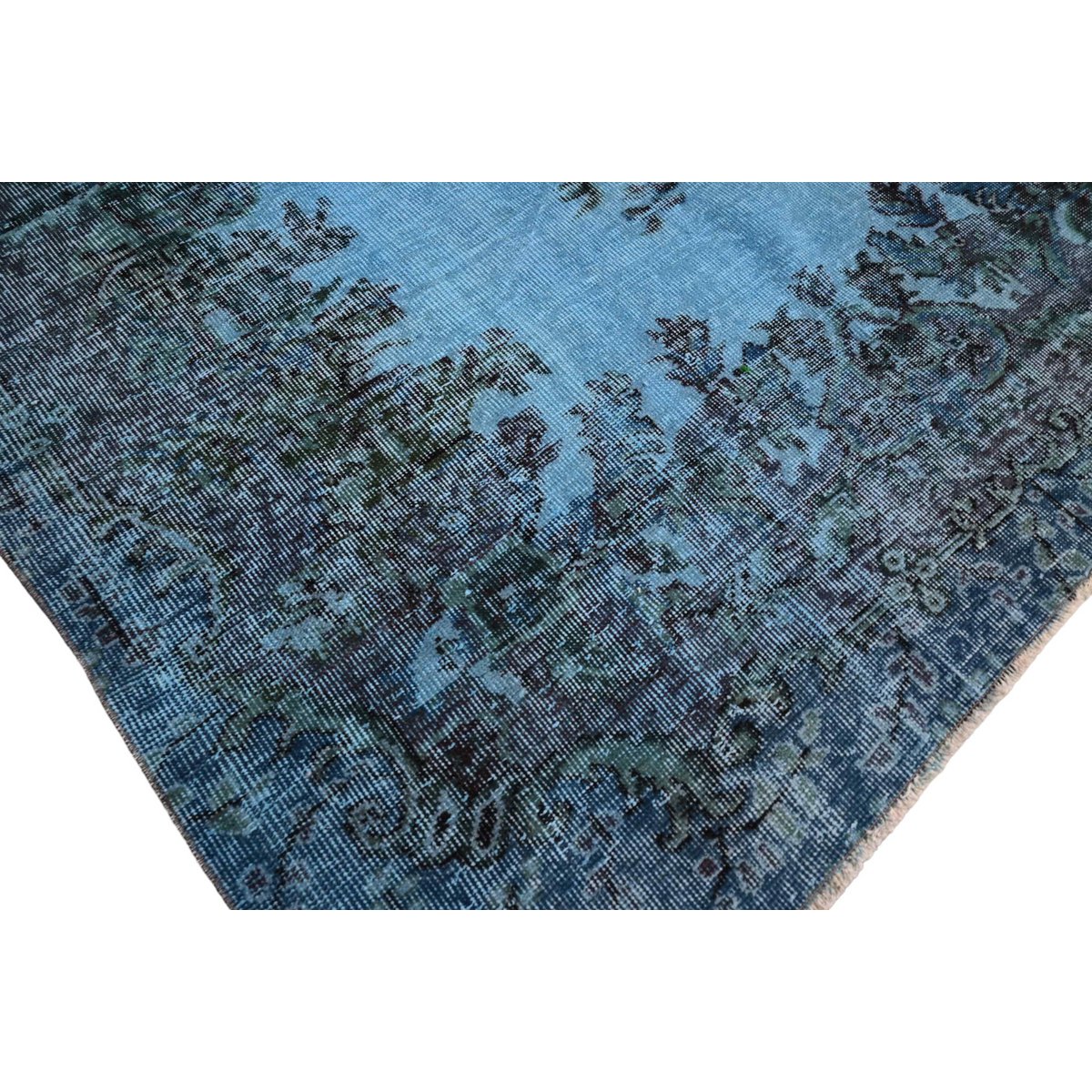 Blauw vintage vloerkleed - 272x155 cm - HANDGEMAAKT