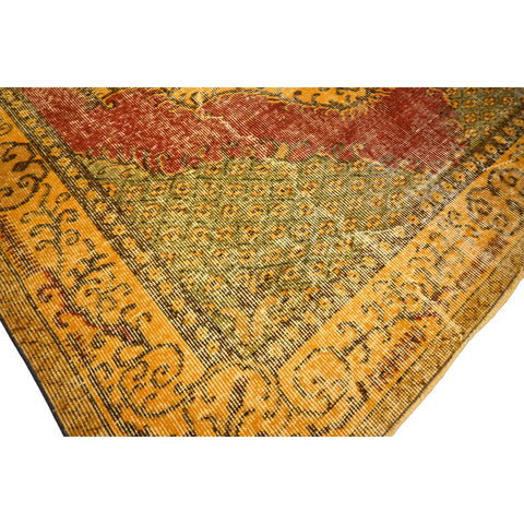Geel vintage vloerkleed - 298x184 cm - HANDGEMAAKT