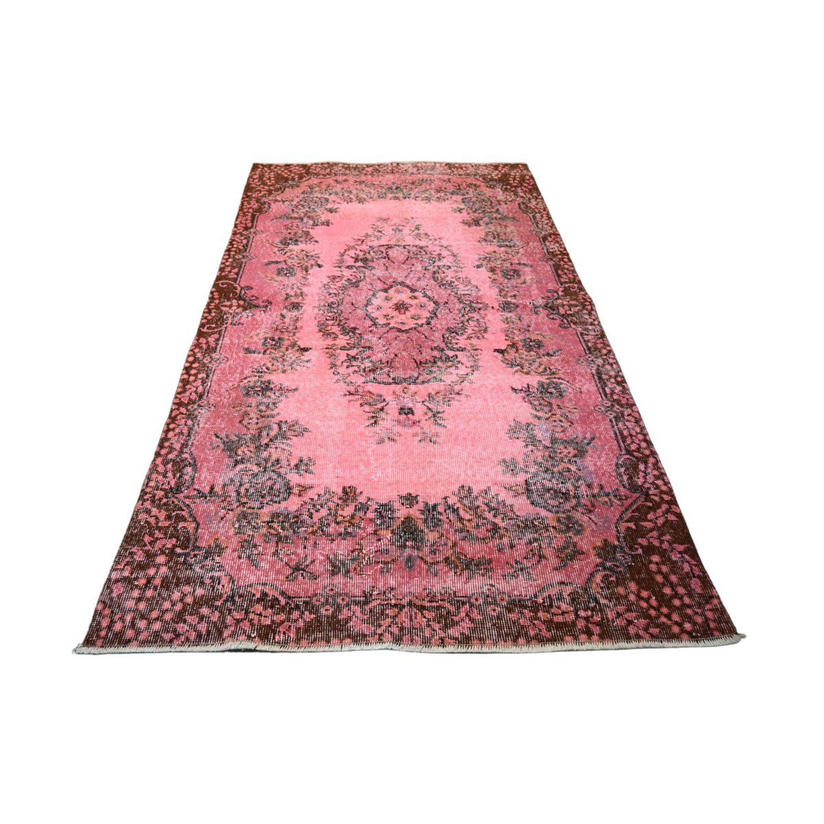Roze vintage vloerkleed - 206x116 cm - HANDGEMAAKT