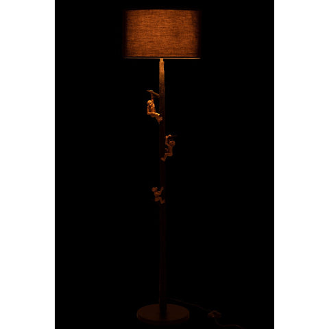 J-Line tafellamp Apen - polyresin/metaal - zwart/goud