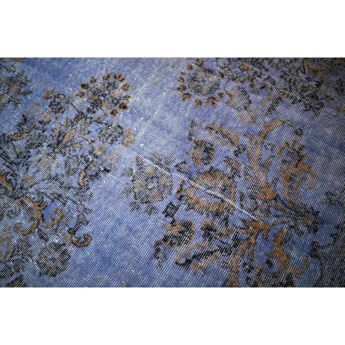 Blauw vintage vloerkleed - 297x175 cm - HANDGEMAAKT