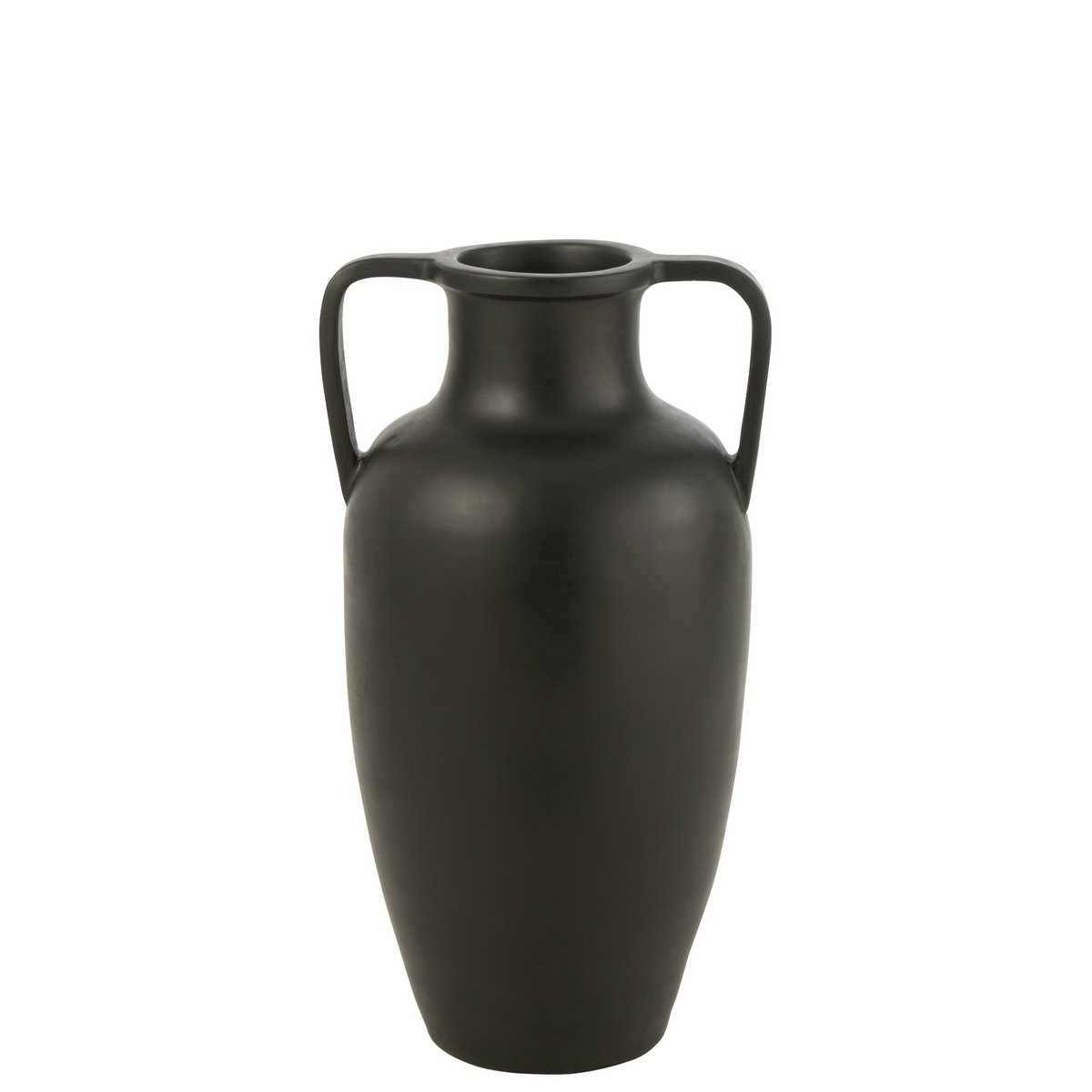 J-Line vaas 2 Armen Terracotta - keramiek - zwart - large