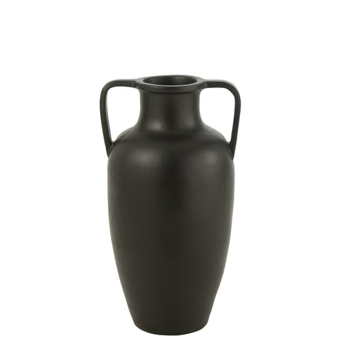 J-Line vaas 2 Armen Terracotta - keramiek - zwart - large