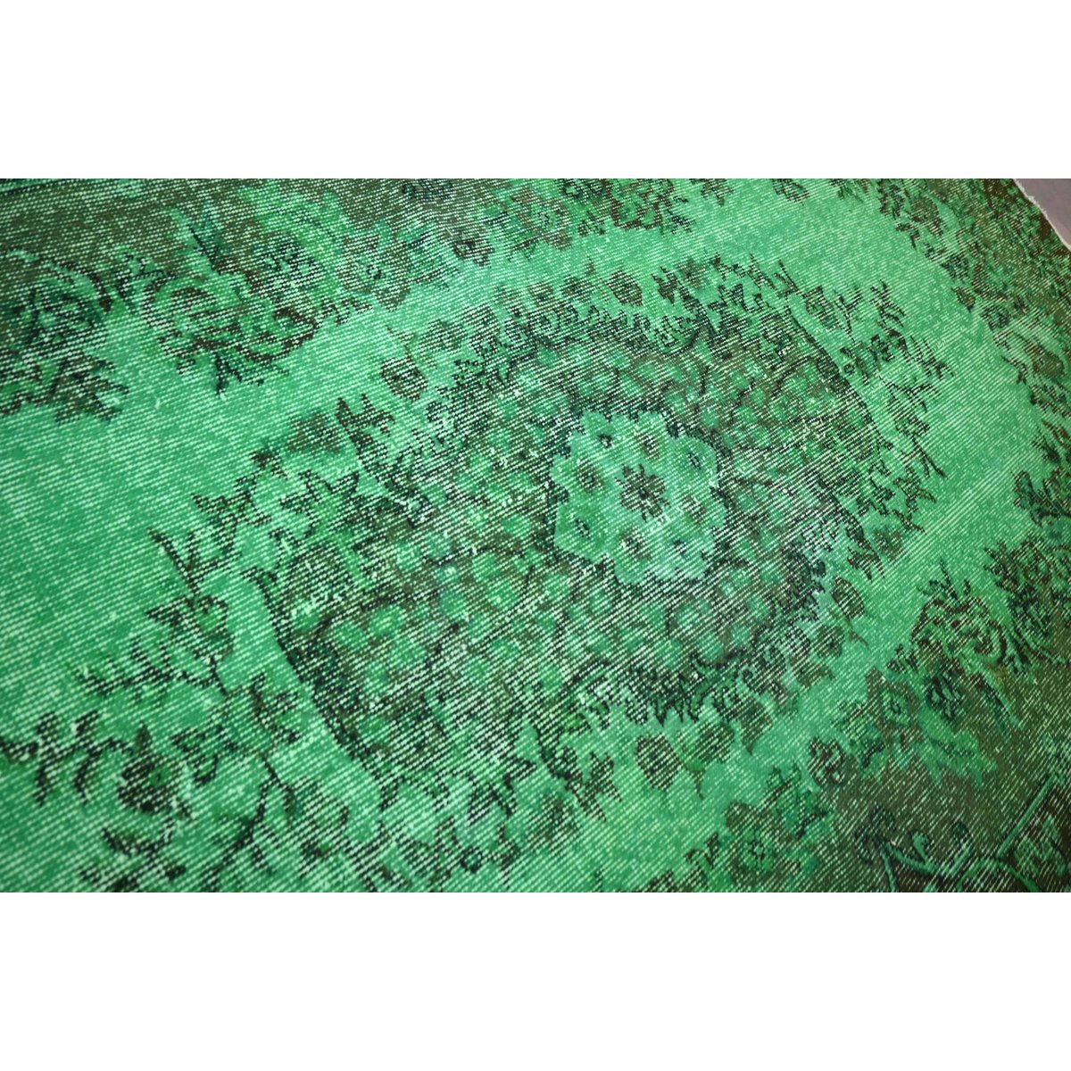 Groen vintage vloerkleed - 208x116 cm - HANDGEMAAKT