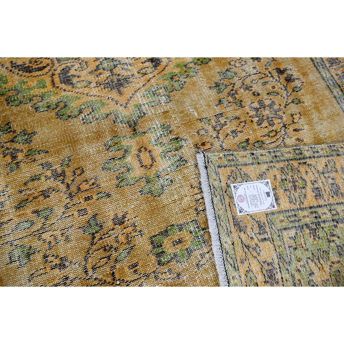 Geel vintage vloerkleed - 287x182 cm - HANDGEMAAKT