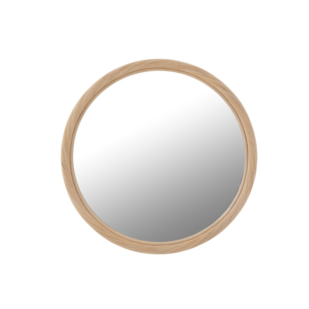 J-Line wandspiegel Rond Rotan/glas Naturel Large