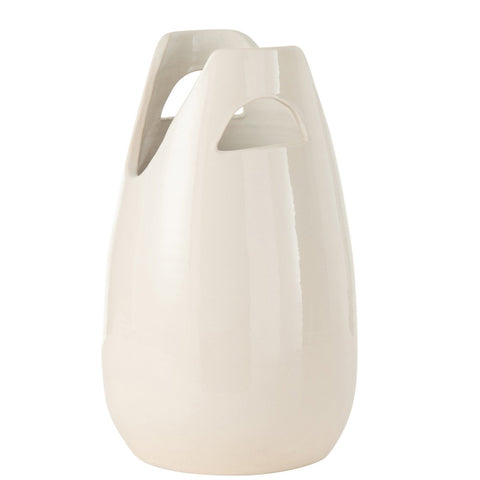J-Line vaas Handvat - keramiek - wit - large