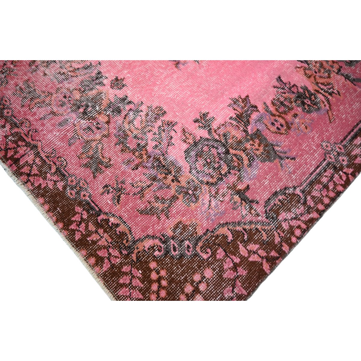 Roze vintage vloerkleed - 205x115 cm - HANDGEMAAKT