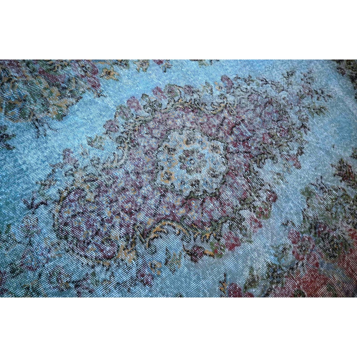 Blauw vintage vloerkleed - 290x170 cm - HANDGEMAAKT