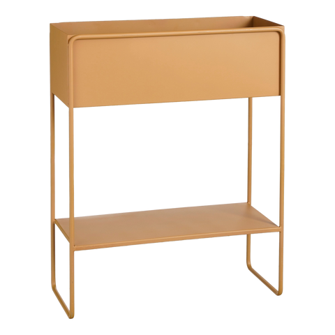 Cubica Staande Plantenbak - L50 x B22 x H64 cm - Metaal - Bruin