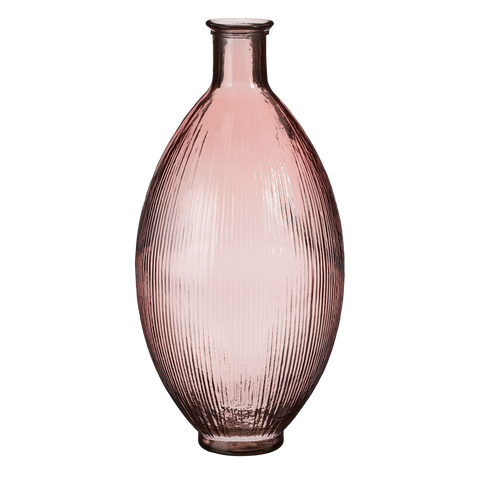 Firenza Fles Vaas - H59 x Ø29 cm - Gerecycled Glas - Lichtroze