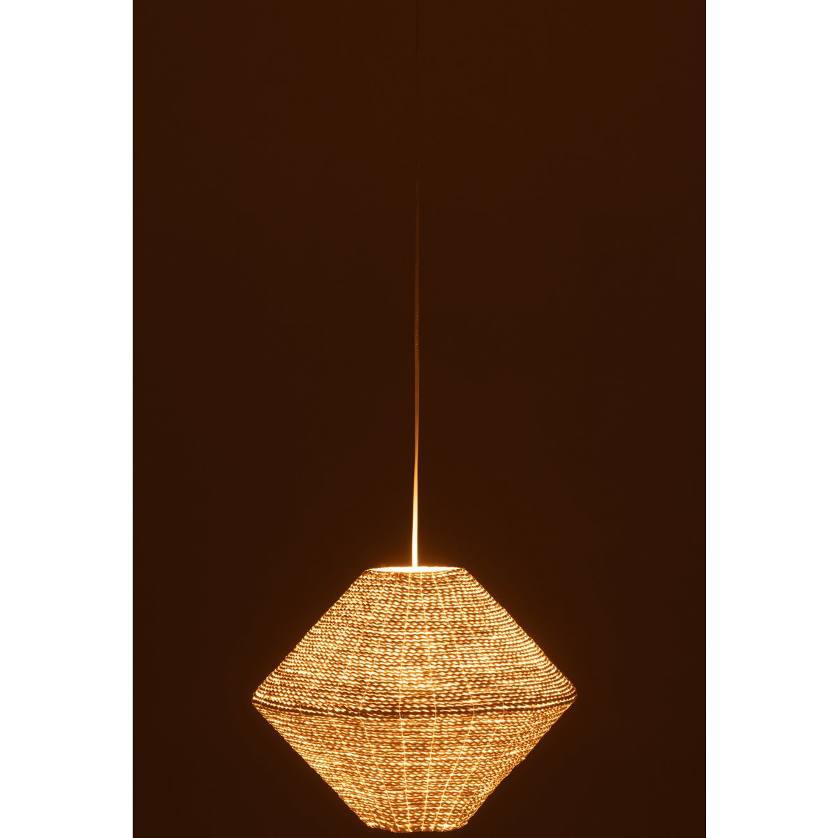 J-Line hanglamp Ufo Raffia - wit - groot