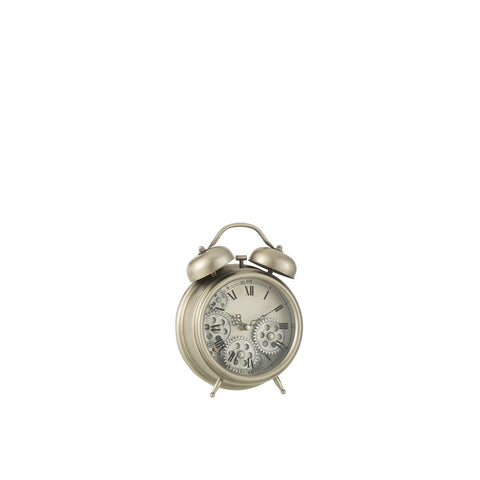 J-Line Wekker Romeinse Cijfers klok - metaal - zilver - S - Ø 26 cm
