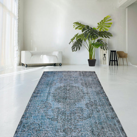 Blauw vintage vloerkleed - 268x166 cm - HANDGEMAAKT