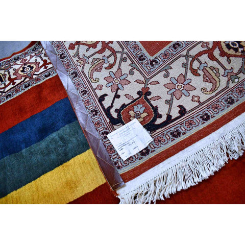 Rood Art Deco vloerkleed - 303x198 cm - HANDGEMAAKT