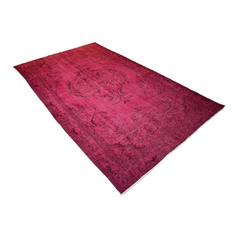 Roze vintage vloerkleed - 274x160 cm - HANDGEMAAKT