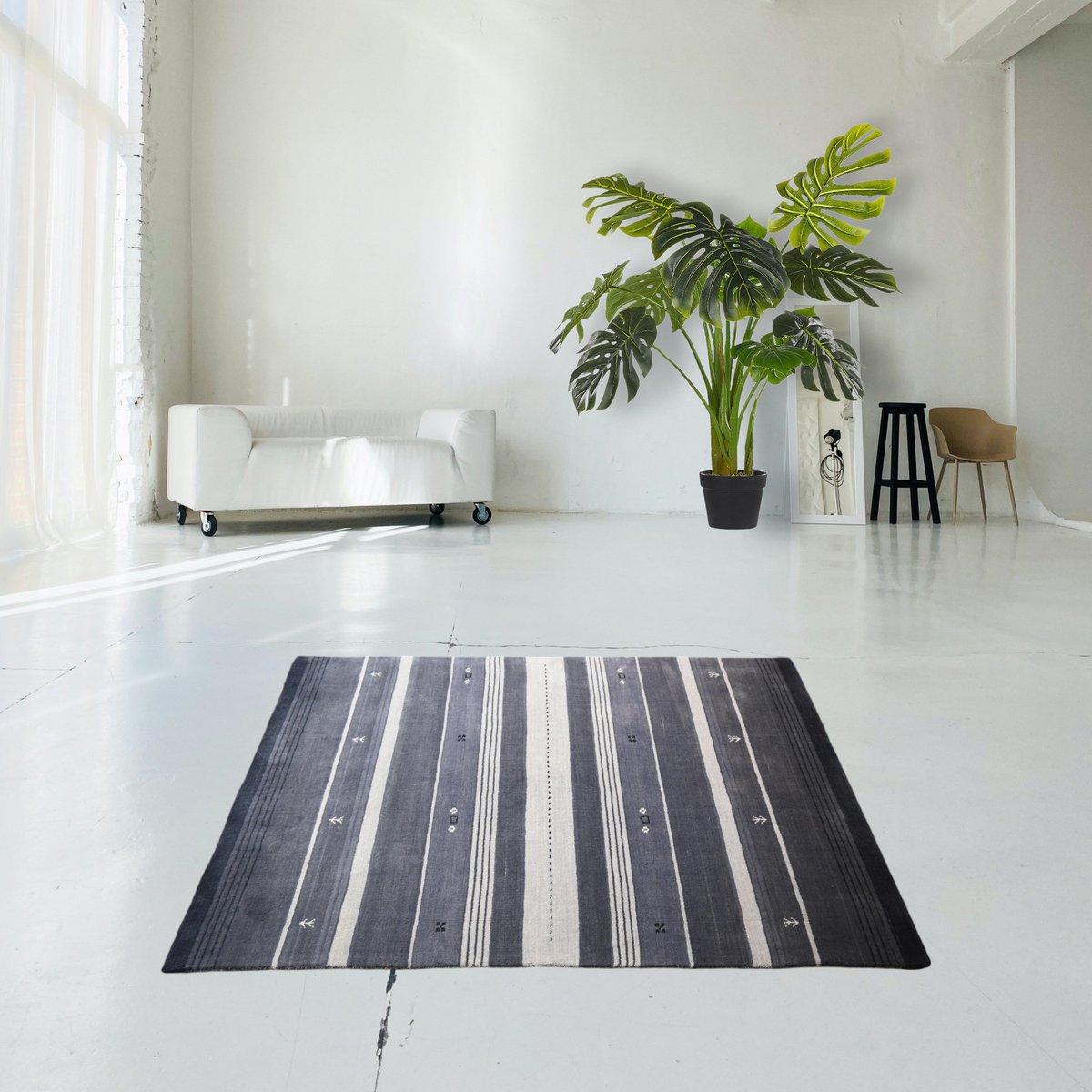 Grijs Gabbeh vloerkleed - 180x120 cm - HANDGAMAAKT