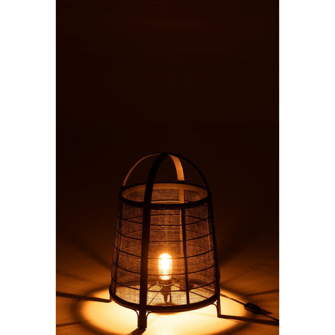 J-Line Lamp Rya Katoen/Bamboe Zwart Large