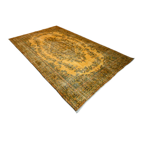 Geel vintage vloerkleed - 286x177 cm - HANDGEMAAKT