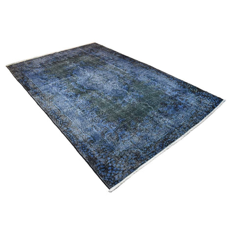 Blauw vintage vloerkleed - 300x196 cm - HANDGEMAAKT