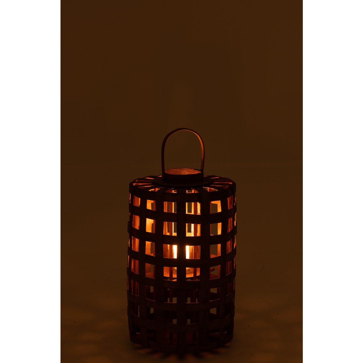 J-Line lantaarn Cylinder Populier - hout - bruin