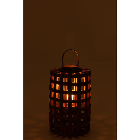 J-Line lantaarn Cylinder Populier - hout - bruin