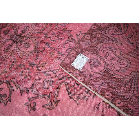 Roze vintage vloerkleed - 286x187 cm - HANDGEMAAKT