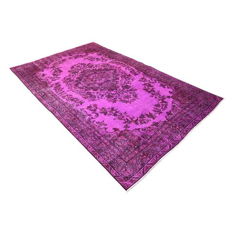 Paars vintage vloerkleed - 262x162 cm - HANDGEMAAKT