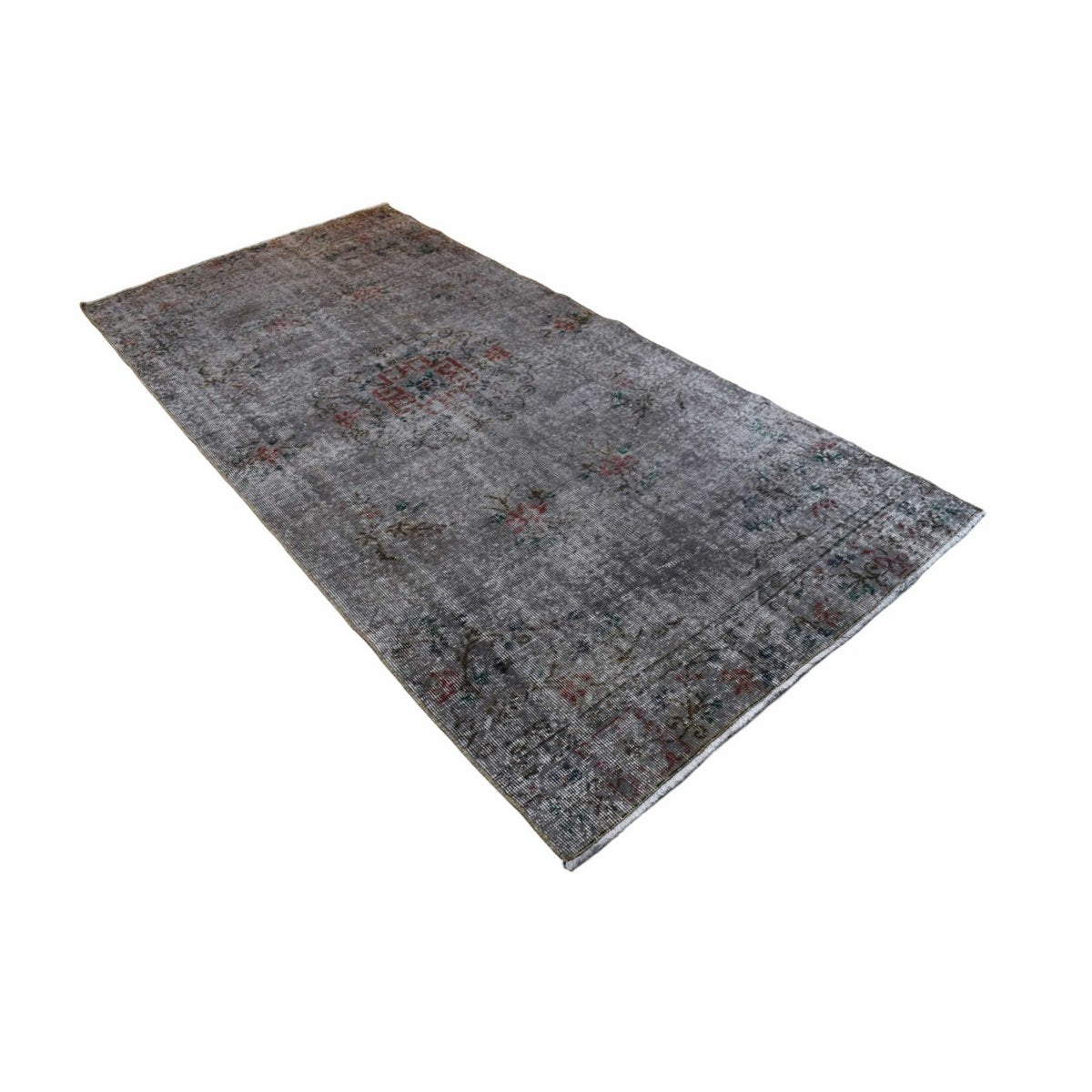 Grijs vintage vloerkleed - 268x127 cm - HANDGEMAAKT