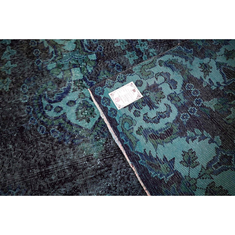 Turquoise vintage vloerkleed - 343x214 cm - HANDGEMAAKT