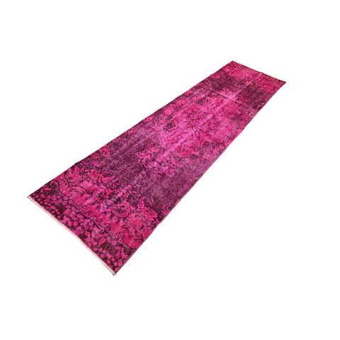 Roze vintage loper - 270x70 cm - HANDGEMAAKT