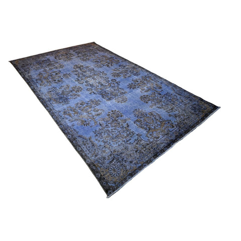 Blauw vintage vloerkleed - 297x175 cm - HANDGEMAAKT