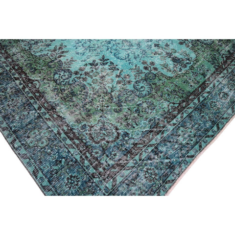 Turquoise vintage vloerkleed - 293x200 cm - HANDGEMAAKT