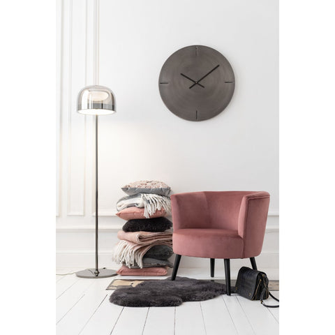 J-Line Rond klok - metaal - donkergrijs - S - Ø 50.5 cm