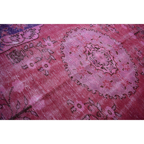 Roze vintage vloerkleed - 265x148 cm - HANDGEMAAKT