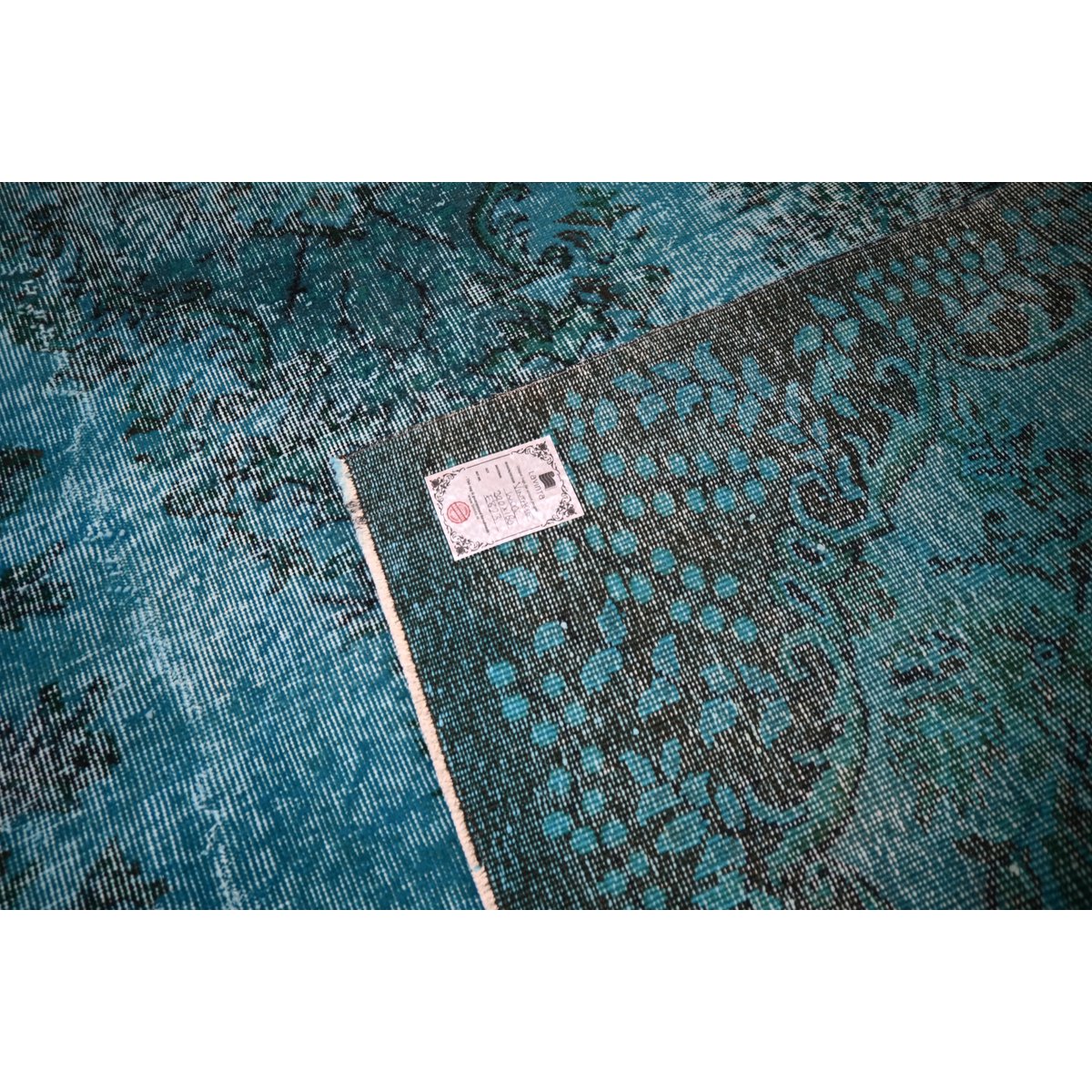 Blauw vintage vloerkleed - 290x180 cm - HANDGEMAAKT