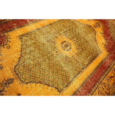 Geel vintage vloerkleed - 298x184 cm - HANDGEMAAKT