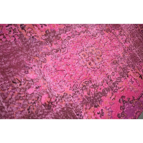 Roze vintage vloerkleed - 218x116 cm - HANDGEMAAKT