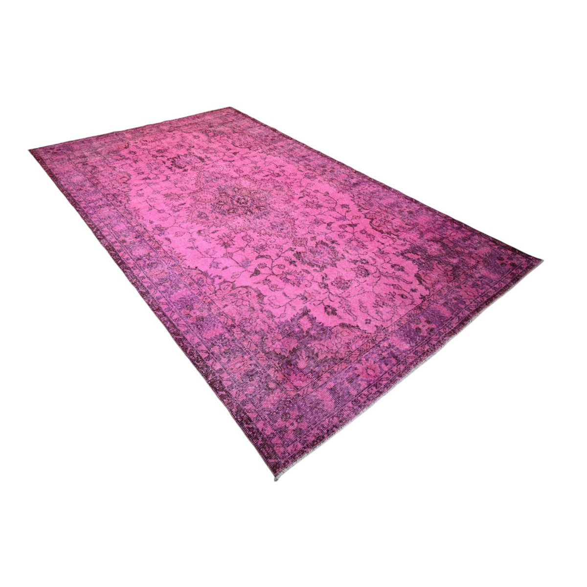 Roze vintage vloerkleed - 300x184 cm - HANDGEMAAKT